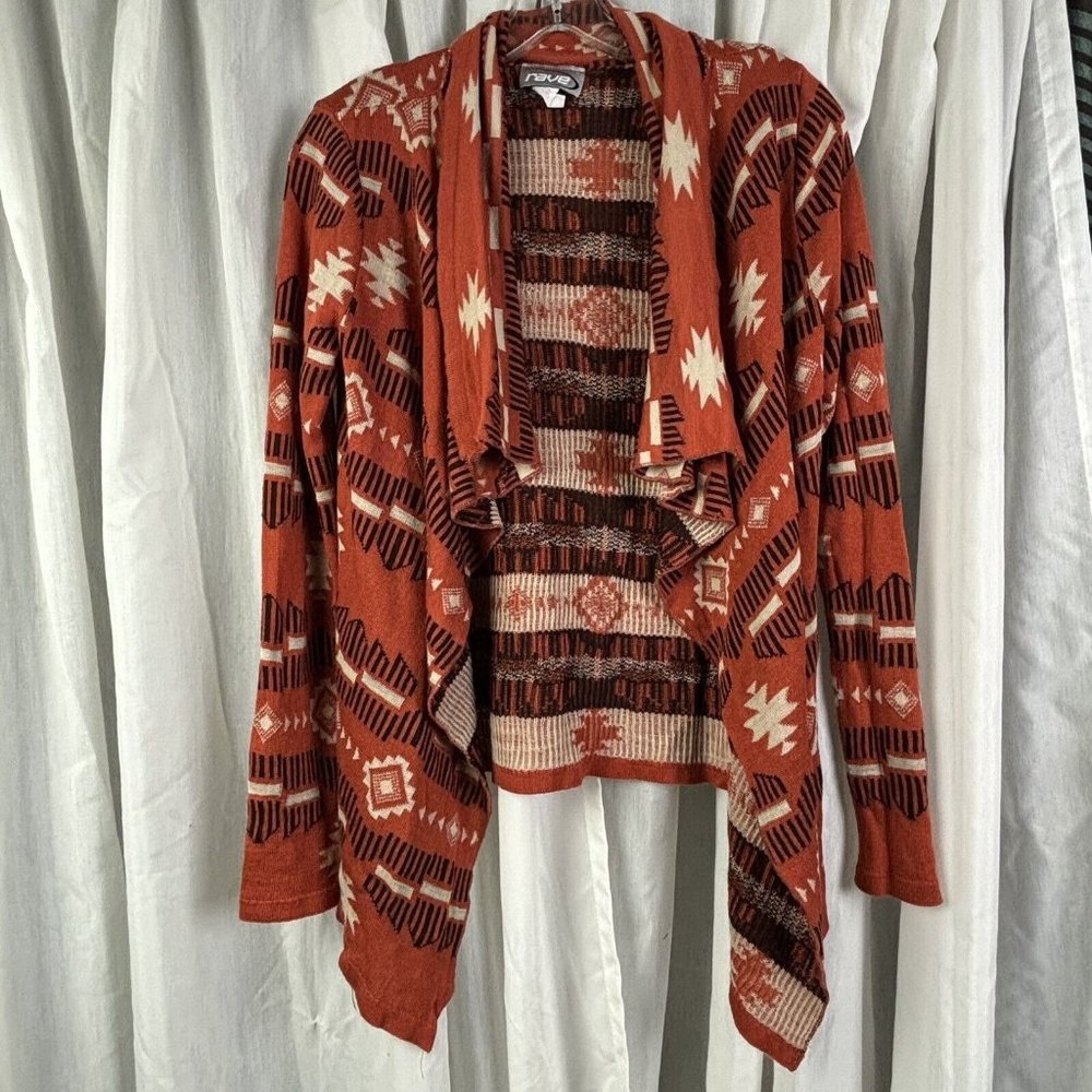 Rave Women's AZTEC Print Open‎ Cardigan Long Sleeve Medium EXCELLENT